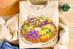 King Cake PNG, Mardi Gras PNG Sublimation, Fleur De Lis PNG Product Image 4