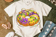 King Cake PNG, Mardi Gras PNG Sublimation, Fleur De Lis PNG Product Image 5