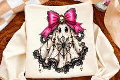 Coquette Lace Ghost Sublimation, Spooky Halloween Png Product Image 2