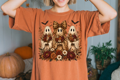 Coquette Leopard Ghost Trio PNG, Floral Halloween Ghost PNG Product Image 2