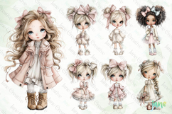 Coquette Little Girl Sublimation Clipart Bundle Product Image 7
