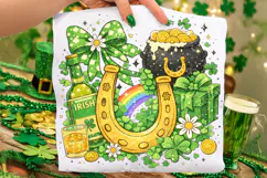 St Patrick's Day Grunge PNG, Lucky Day PNG, Irish Clover PNG Product Image 2