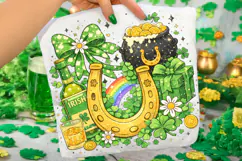 St Patrick's Day Grunge PNG, Lucky Day PNG, Irish Clover PNG Product Image 1