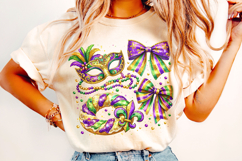 Mardi Gras Coquette Bow PNG, Fleur De Lis PNG, Fat Tuesday Product Image 2
