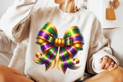Mardi Gras Coquette Bow PNG, Mardi Gras Sublimation, Bow PNG Product Image 3