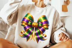 Mardi Gras Coquette Bow PNG, Mardi Gras Sublimation, Bow PNG Product Image 3