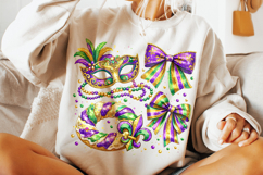 Mardi Gras Coquette Bow PNG, Fleur De Lis PNG, Fat Tuesday Product Image 1
