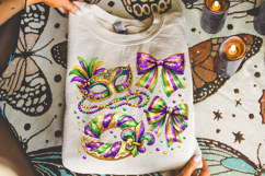 Mardi Gras Coquette Bow PNG, Fleur De Lis PNG, Fat Tuesday Product Image 3