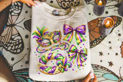 Mardi Gras Coquette Bow PNG, Fleur De Lis PNG, Fat Tuesday Product Image 3