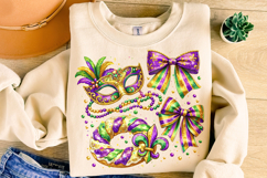 Mardi Gras Coquette Bow PNG, Fleur De Lis PNG, Fat Tuesday Product Image 4