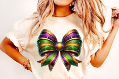 Mardi Gras Coquette Bow PNG, Mardi Gras Sublimation, Bow PNG Product Image 1
