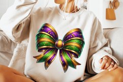 Mardi Gras Coquette Bow PNG, Mardi Gras Sublimation, Bow PNG Product Image 2