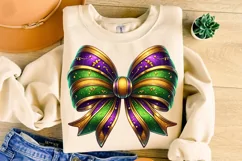 Mardi Gras Coquette Bow PNG, Mardi Gras Sublimation, Bow PNG Product Image 3