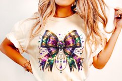 Mardi Gras Coquette Bow PNG, Mardi Gras Sublimation, Bow PNG Product Image 2