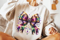 Mardi Gras Coquette Bow PNG, Mardi Gras Sublimation, Bow PNG Product Image 3