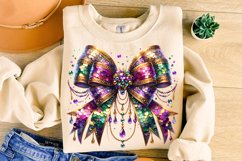 Mardi Gras Coquette Bow PNG, Mardi Gras Sublimation, Bow PNG Product Image 1