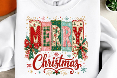 Coquette Merry Christmas PNG , Preppy Bow Product Image 1