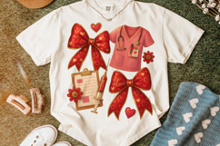 Nurse Valentine's Day PNG, Nurse Mom PNG, Coquette Bow PNG Product Image 4