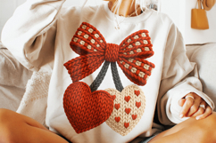 Coquette Valentine's Day Cherries Patchwork, Valentine Bow Product Image 3