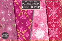 Coquette Pink Christmas Pattern Paper Product Image 1