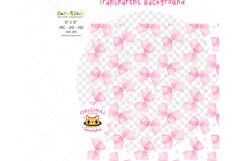 Coquette Pink Bow Gingham Seamless Pattern PNG, UV DTF Print Product Image 4