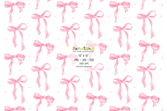 Coquette Pink Ribbon Bow Pattern Seamless, UV DTF printable Product Image 1