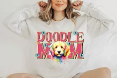 Doodle Mom png, Floral Goldendoodle Sublimation Design Product Image 5
