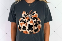 Coquette Pumpkin Bow PNG, Fall Sublimation Design, Autumn Product Image 1