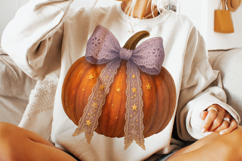Fall Pumpkin Coquette Bow PNG, Halloween PNG, Autumn PNG Product Image 3