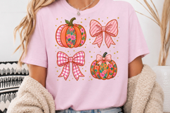Coquette Pumpkin, Fall Floral Pumpkins PNG Product Image 6
