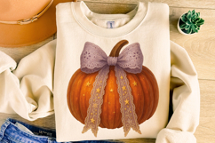 Fall Pumpkin Coquette Bow PNG, Halloween PNG, Autumn PNG Product Image 5