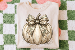 Coquette Pumpkin Png, Leopard Bow Fall Shirt Design Product Image 2