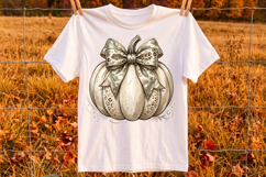 Coquette Pumpkin Png, Leopard Bow Fall Shirt Design Product Image 3