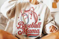 Retro Baseball Mama PNG, Baseball Coquette PNG, Baseball Mom Product Image 2