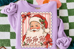 Coquette Retro Santa Postage Stamp PNG, Trendy Christmas Png Product Image 3