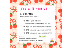 Retro Coquette Strawberry Pattern Set , UV DTF printable Product Image 4