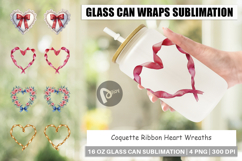 Coquette Ribbon Wreaths Glass Can Product Image 1