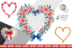 Coquette Ribbon Wreaths Sublimation Product Image 1