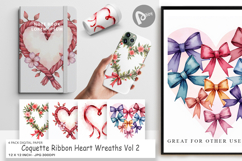 Coquette Ribbon Wreaths Digital Paper Product Image 1