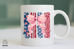 Striped floral 4th July Coquette USA Flag Independence Day Product Image 4