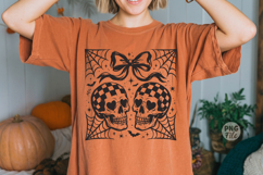 Coquette Skull PNG,Gothic Checkerboard Skull Halloween Product Image 1