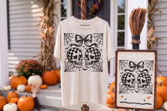 Coquette Skull PNG,Gothic Checkerboard Skull Halloween Product Image 3
