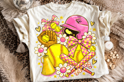 Softball Coquette Bow PNG, Game Day PNG, Softball Mama PNG Product Image 1