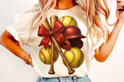 Softball Coquette PNG, Softball Mama PNG, Retro Softball PNG Product Image 2