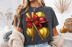 Softball Coquette PNG, Softball Mama PNG, Retro Softball PNG Product Image 3