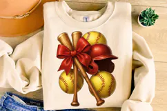 Softball Coquette PNG, Softball Mama PNG, Retro Softball PNG Product Image 4