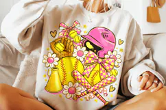 Softball Coquette Bow PNG, Game Day PNG, Softball Mama PNG Product Image 4