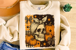 Halloween Skull Coquette Bow PNG, Halloween PNG, Spooky PNG Product Image 4