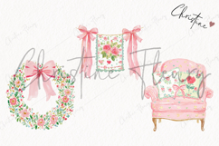 Watercolor Coquette Spring Clipart | Spring PNG Product Image 1