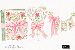 Watercolor Coquette Spring Clipart | Spring PNG Product Image 1